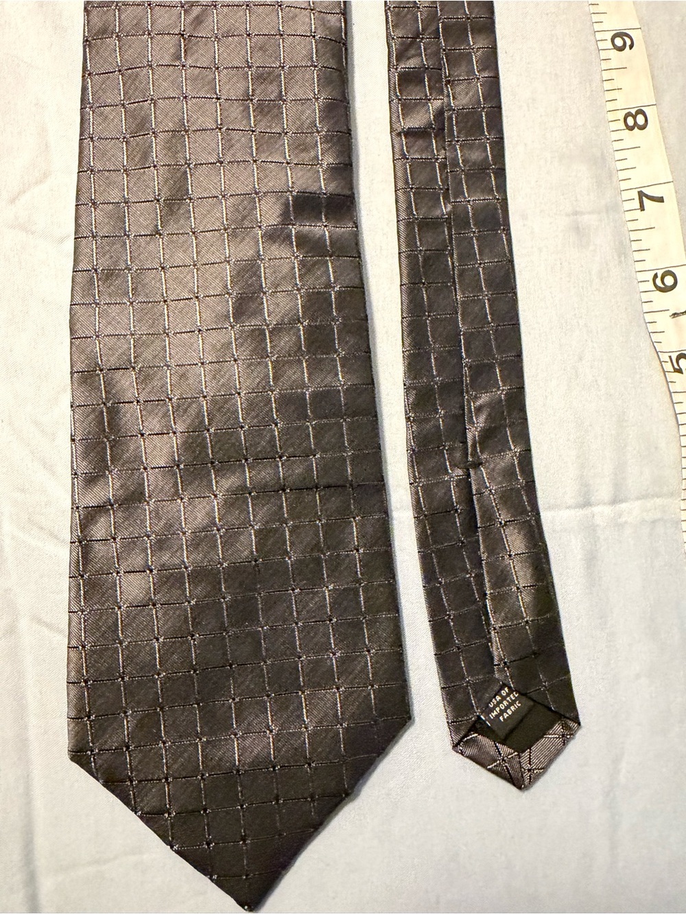 Express Men's Black Grid Pattern Silk Tie